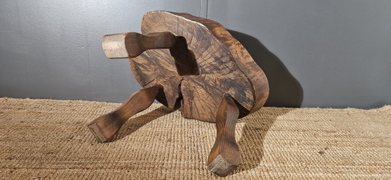 Image 1 of Mesa auxiliar de tronco de árbol macizo