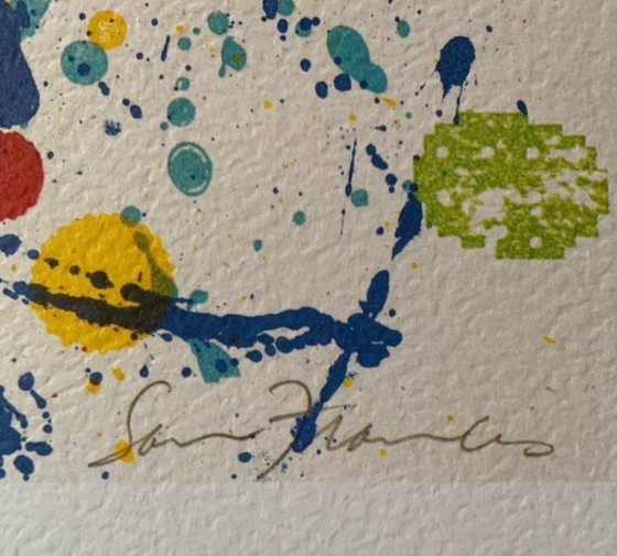 Image 1 of Sam Francis: "1989 L 282/SF 341". Auf der Platte signiert. Größe: 138 X 93 cm. Zustand: ausgezeichnet.