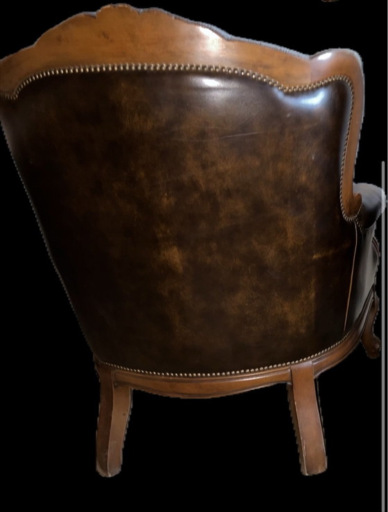 2 Poltrone Chesterfield Barocche in pelle – Legno (photo 3 of 12)