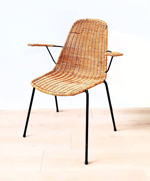 Gian Franco Legler - Serie Basket – eetkamerstoelen, Rattan