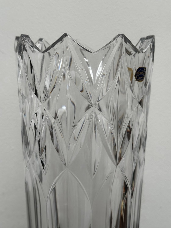 Image 1 of Vintage geslepen kristallen vaas - Bohemen kristal - H 30 cm