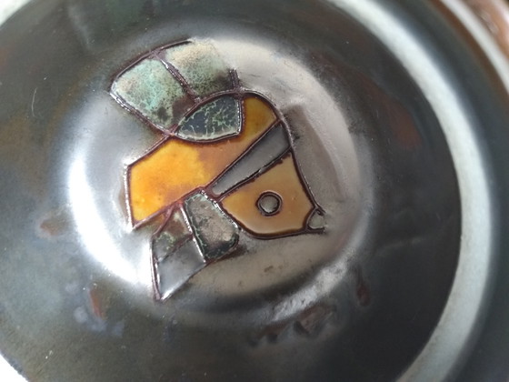 Image 1 of 3x Plateau Henk Potters avec décor d'oiseau
