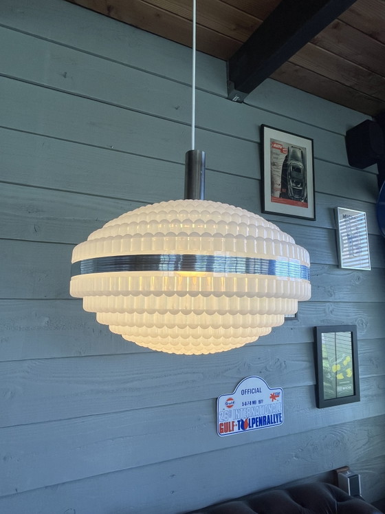 Image 1 of Lampada a sospensione Bubble vintage di grandi dimensioni dell'era spaziale Erco Leuchten,