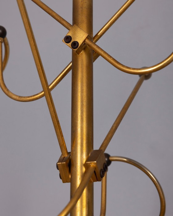 Image 1 of Vintage kapstok uit de jaren 60 in goudkleurig messing, Italiaans design.