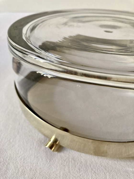 Image 1 of Großer Aschenbecher aus Glas und Messing