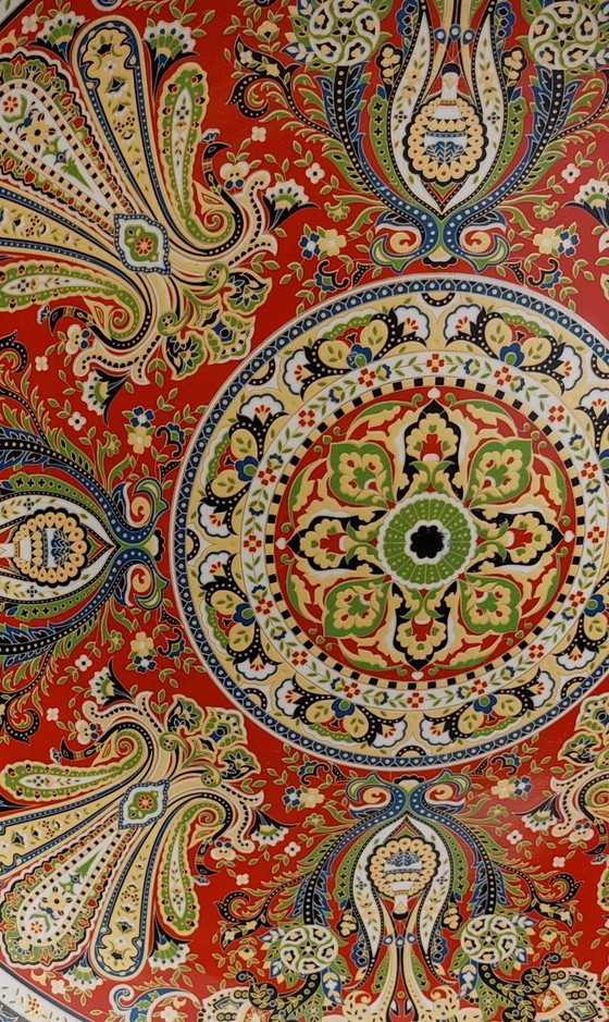 Image 1 of Large Chinese decorative plate with traditional Middle Eastern and Islamic patterns.