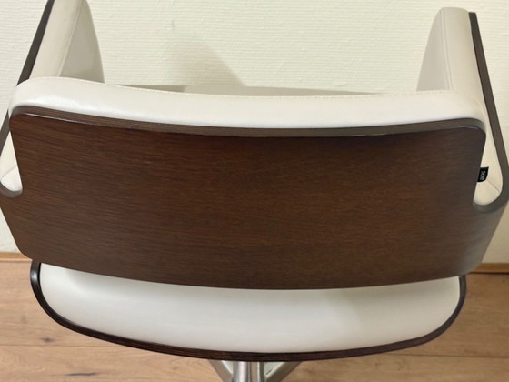 Image 1 of 4x Thonet S845 Design Chair Leather On Wheels