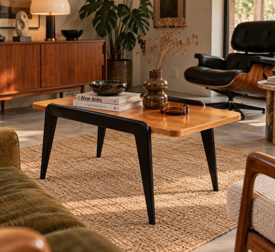 Belgischer Mid-Century Couchtisch im Stil von Alfred Hendrickx – Couchtische, Wood (photo 2 of 5)