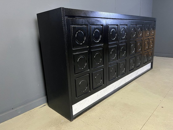 Image 1 of Black brutalist credenza, 1970s