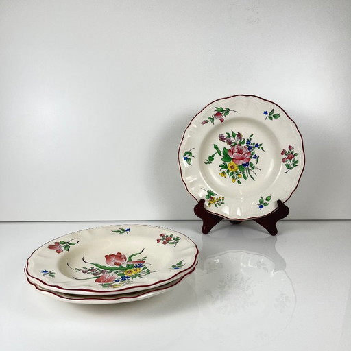 Set of 3 KG Lunéville "Réverbère" soup plates