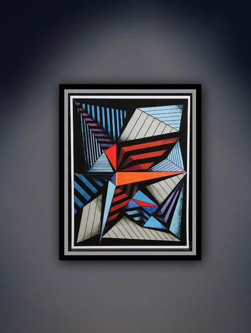 Eduard Diem : "Komposition (2), 2020". Giclée, sur velours Hahnemühle. Signé et gravé à la main. Spéciale