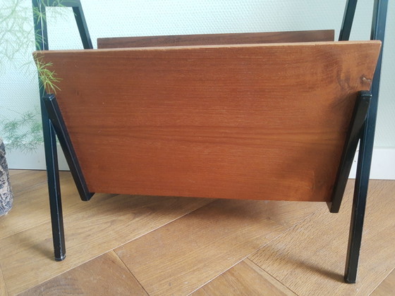 Image 1 of Beautiful 60s vintage teak veneer magazine rack from Ditvoorst Tilburg