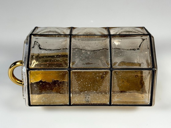 Image 1 of Lámpara de pared de los años 60/70, Glassworks Limburg, Alemania, vidrio y metal.