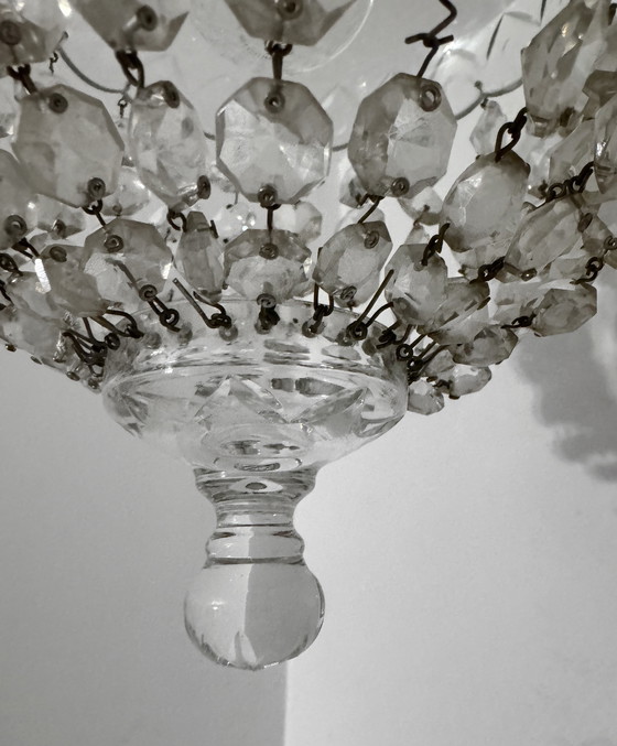 Image 1 of 1950s crystal hot air balloon ceiling light