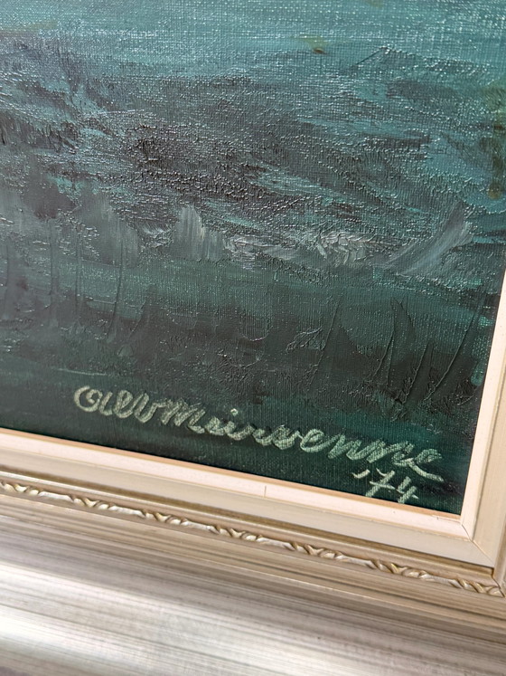 Alfons Meirvenne Dipinto Originale di Paesaggio – 1974 – Dipinti e disegni (photo 5 of 5)