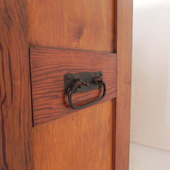 Pine school chart cabinet, architect's cabinet, map cabinet, 1930s, Storage cabinet, Wood, Brown (photo 24 of 25)