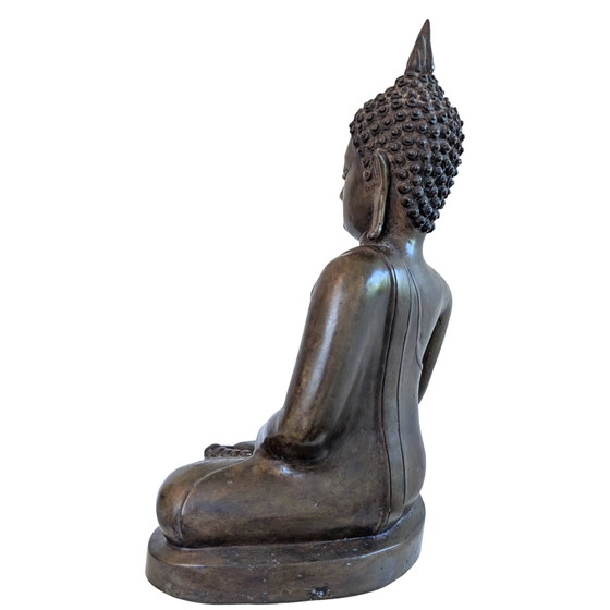 Museum-Quality Lan Xang Masterpiece – Fire-Gilded Bronze with Inlaid Ivory – 46 cm – Sculpture, Gold (photo 6 of 10)