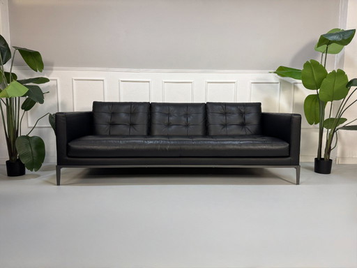 2x B&B Italia AC Lounge Citterio Designer Sofa Black Leather