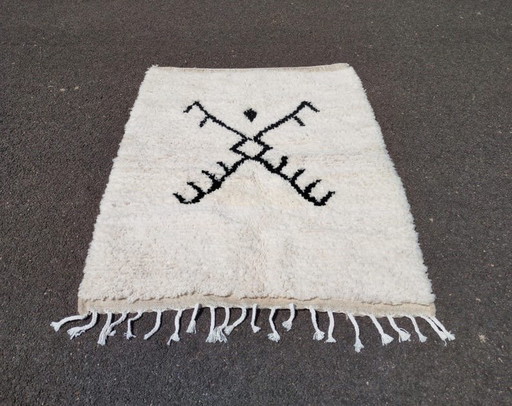 Kleiner marokkanischer Berber-Atlas-Teppich, handgeknüpft, 100/200 cm – Alessi, vloerkleden en tapijten, Wool (photo 2 of 7)