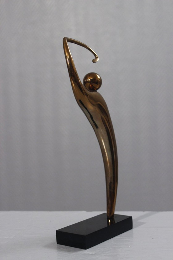 Image 1 of Alain Cantarel & Monique Gerber scultura in bronzo Giocatore di golf 22 cm Francia anni '80