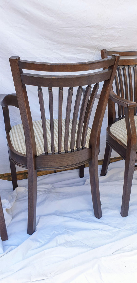 Image 1 of 4 eiken bannink Jugendstil eetkamer armstoelen 