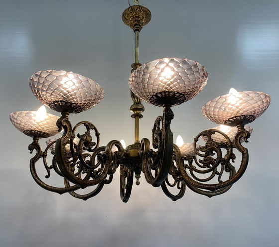 Image 1 of Lustre en bronze Seguso des années 1950 restauré