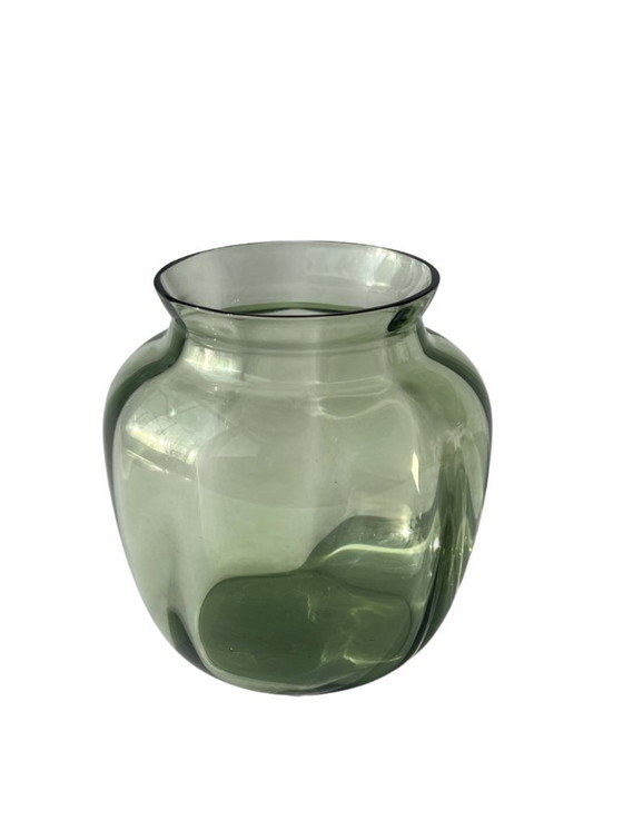 Image 1 of Niederländisches Design - A.D. Copier Optics Vase Grün (Glasfabrik Leerdam)