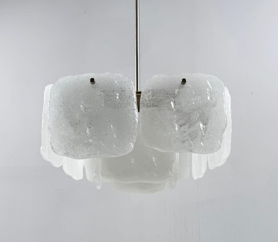 Image 1 of Lampe en verre glacé/plafonnier de J.T. Kalmar pour Kalmar Franken, modèle : Bernstein, Autriche, années 1960