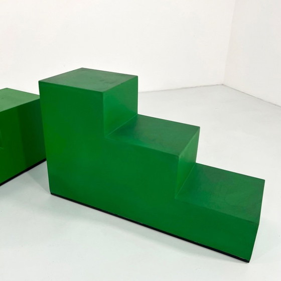 Image 1 of Set of Green Gli Scacchi Coffee Tables by Mario Bellini for B&B Italia, 1970s