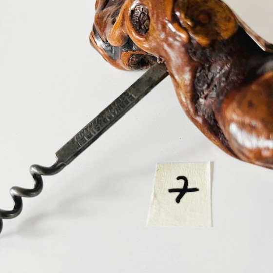 Image 1 of Vintage Franse Bernard Siret kurkentrekker 7 wortelhout wijnstok 1930's