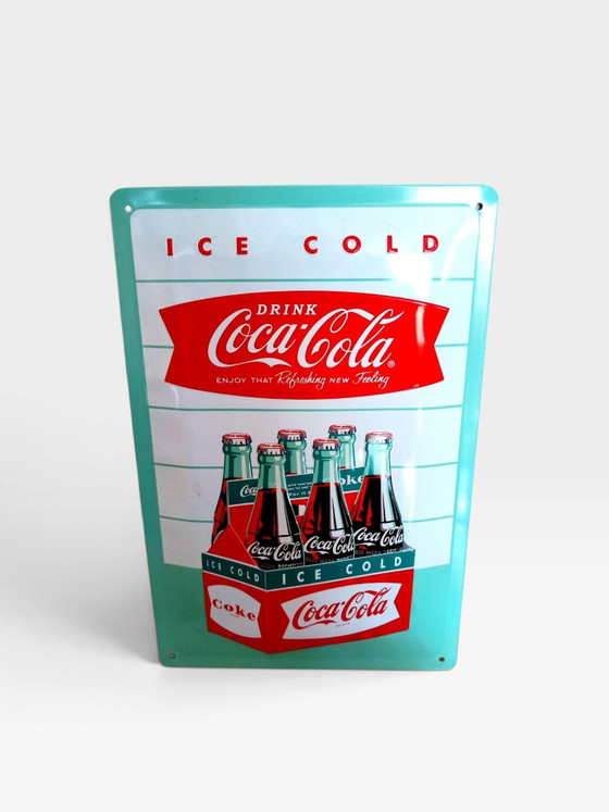 5 x Coca-Cola Signs / Curved Advertising Signs / No enamel, Wall decoration, Metal, Multi Color (photo 5 of 7)
