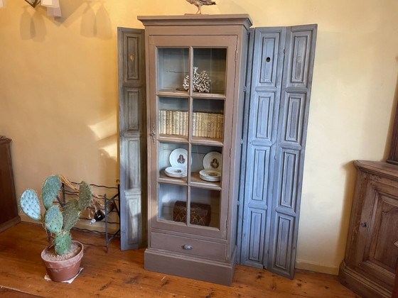 Image 1 of Display cabinet, china cabinet, collection cabinet with drawer, French antique
