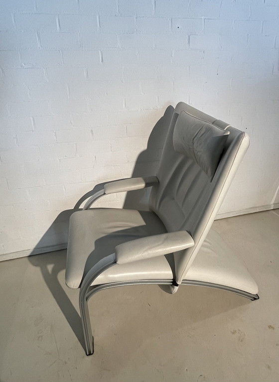 WK Wohnen Vintage Art Deco Retro – Verstelbare relaxstoel, Aluminium, Leather (photo 4 of 15)