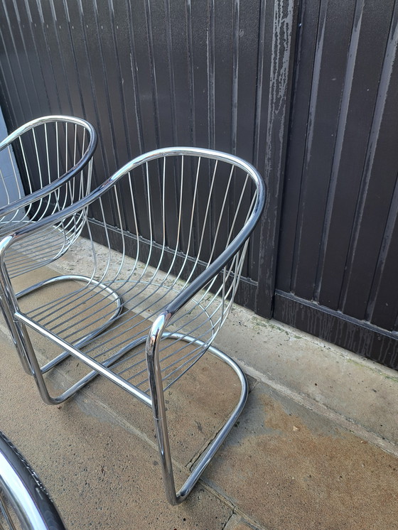 Image 1 of 6x Vintage tube frame chair 1970