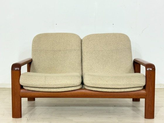Image 1 of Divano Dyrlund in teak stile metà secolo | Divano a 2 posti in legno massello | Classico del design