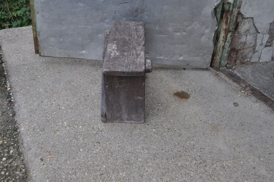 Brown Painted Stool, 1940s – Vintage (photo 2 of 3)