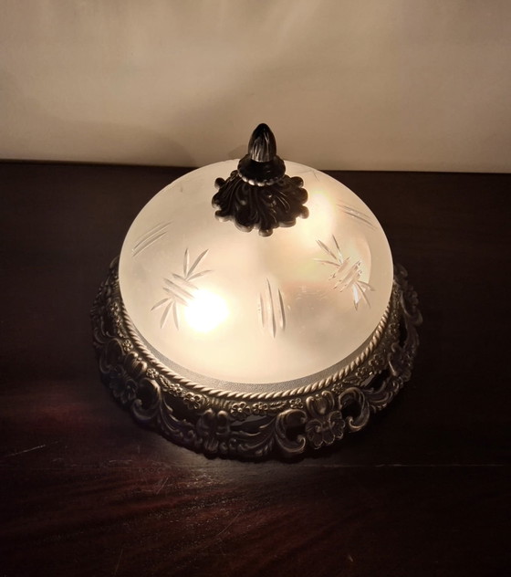 Image 1 of Lampe de plafond vintage/ brocante avec rosette rand