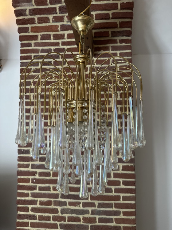 Image 1 of Vintage Italian “teardrop” chandelier