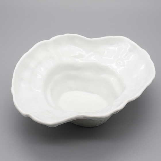 Image 1 of Élégance organique Bol sculptural en porcelaine biscuit blanc par Hutschenreuther, Allemagne, années 1970