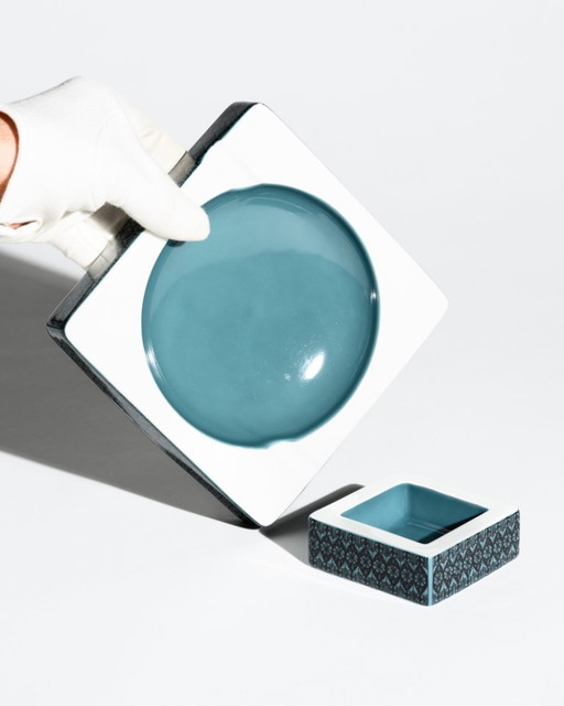 Cendrier et bol Rosenthal Studio-Line, duo en porcelaine géométrique Hans Theo Baumann