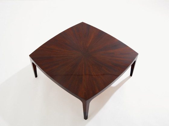 Image 1 of French walnut marquetry square coffee table 1970