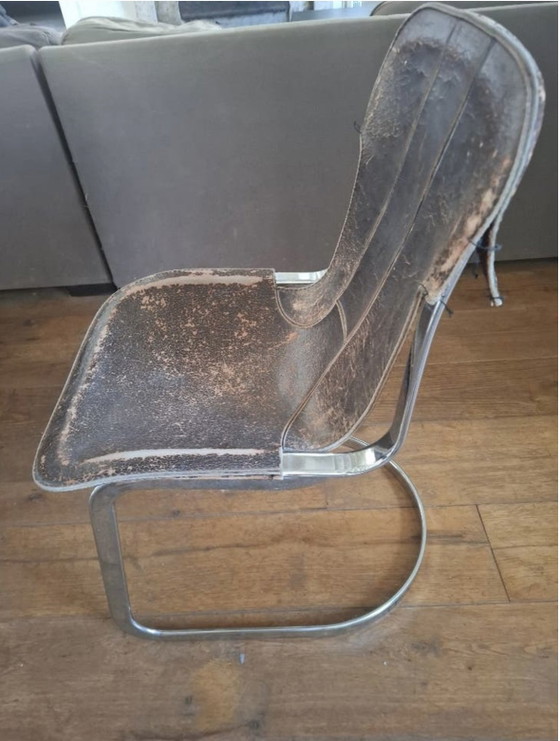Ensemble de 6 chaises Willy Rizzo Cidue – Chaises de salle à manger, Leather, Metal (photo 5 of 12)