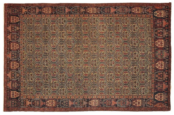 Image 1 of Alfombra persa Farahan antigua hecha a mano, 131 cm x 195 cm (4,3' x 6,4'), década de 1860, 1B106