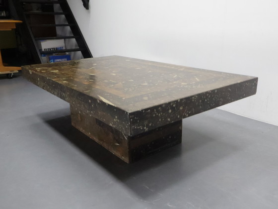 Image 1 of Vintage coffee table Laauser Natural stone fossil