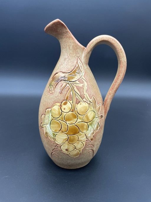 Vallauris Ceramic Jug with Plastic Grape Decor, 23 cm – vazen