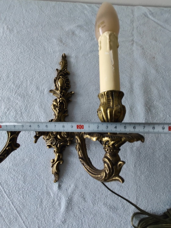 Due Applique da Parete Stile Barocco – Portacandele, Brass (photo 6 of 8)