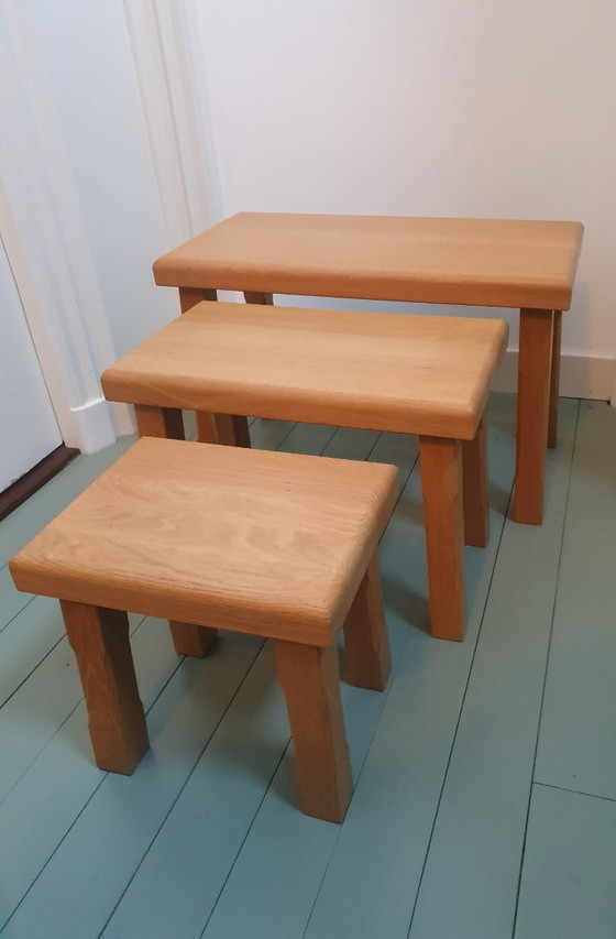 Image 1 of Mimi set di tre tavolini laterali vintage (presumibilmente danesi)