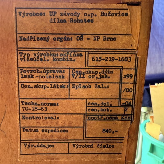 Image 1 of Secretaire/highboard, Frantisek Mezulanik per Up Zavody