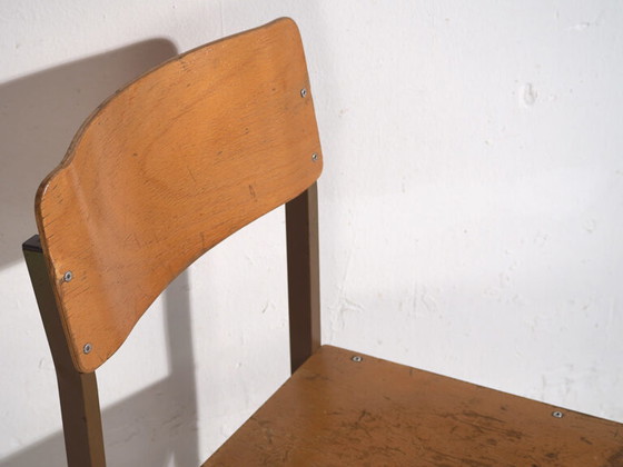 Vintage lounge chairs (c.1950). Set of 4 pieces – Dining chairs, Wood, Metal, Retro (photo 19 of 28)