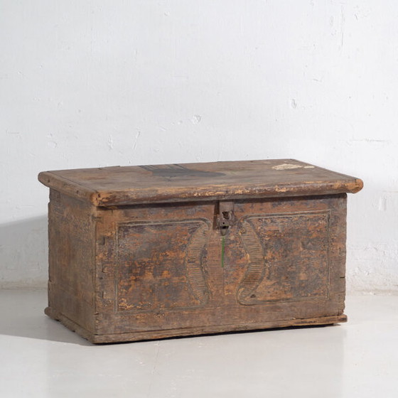 Coffre ancien en bois massif (Année 1830) #34 – Armoires de rangement, Rustic (photo 5 of 40)